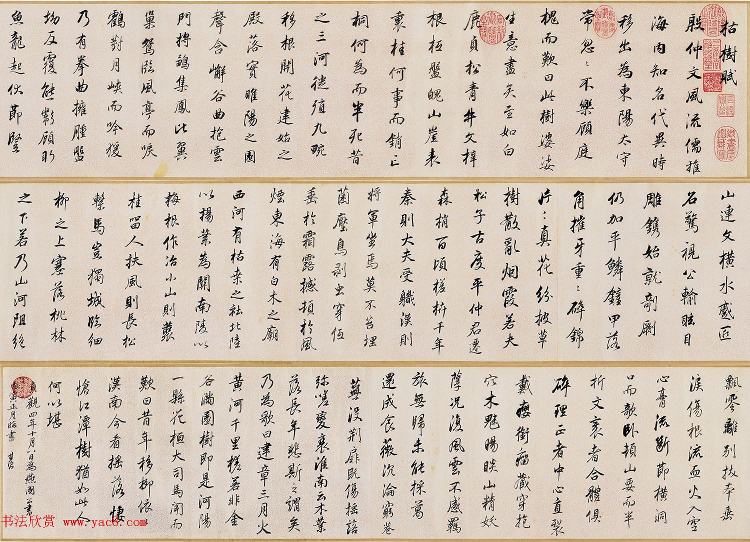 董其昌72岁行书临褚遂良枯树赋卷