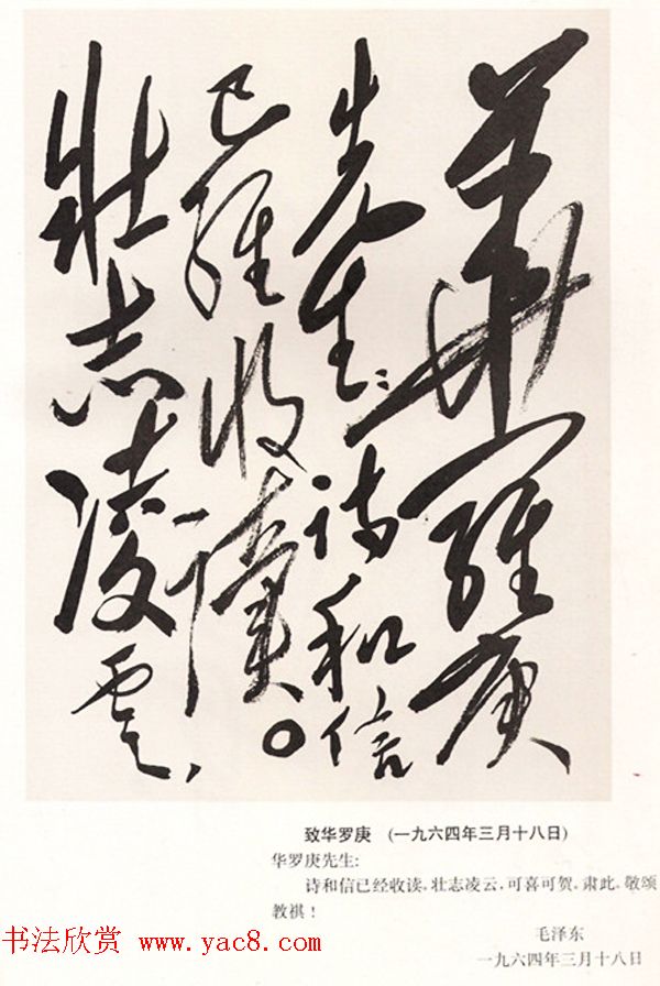 毛泽东手书信札墨迹欣赏