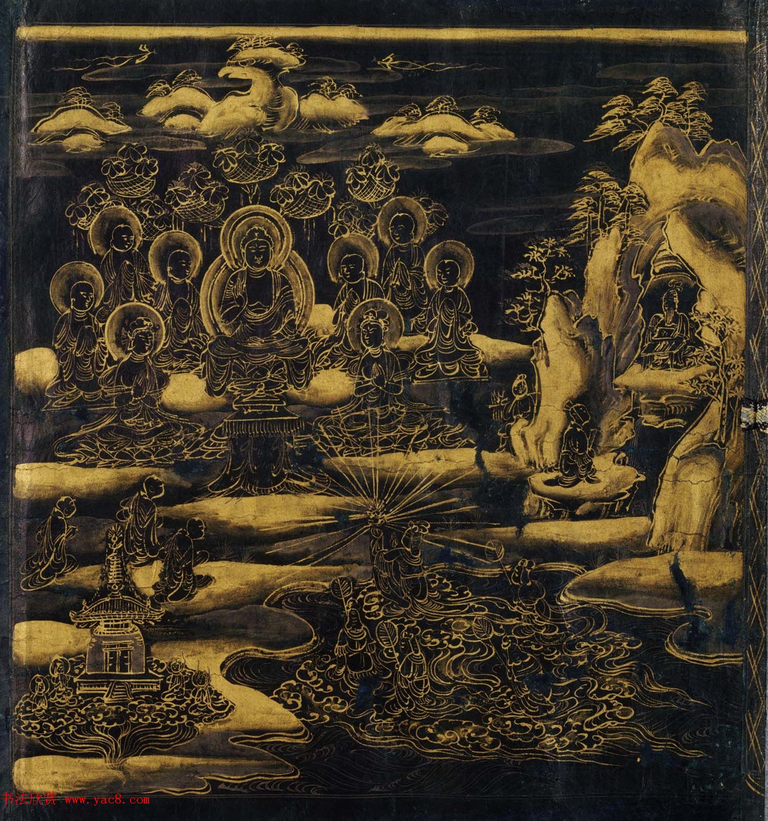 日本书法《妙法莲华经提婆达多品第十二》大都会艺术博物馆藏