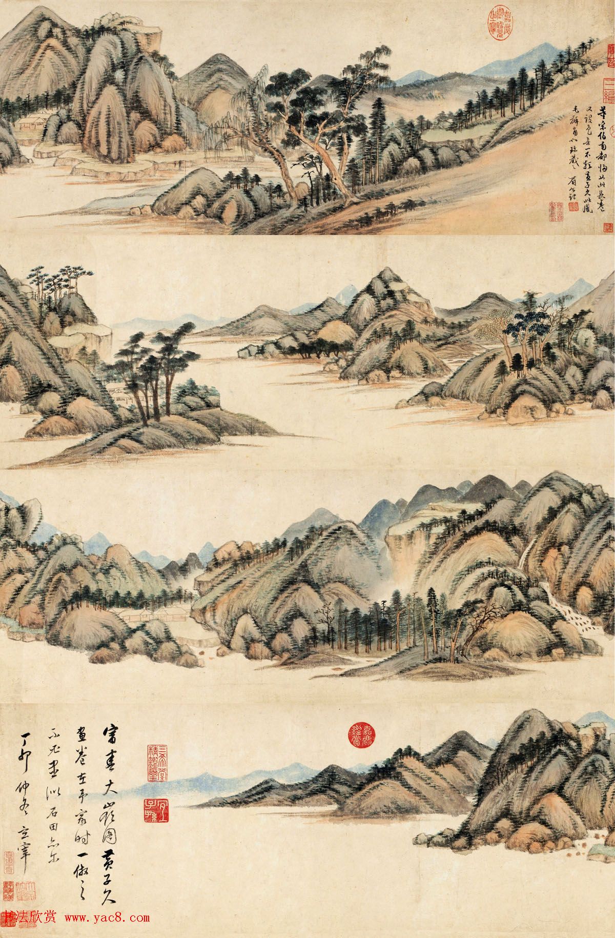 董其昌晚年书画精品《仿黄公望富春大岭图》 董其昌晚年书画精品《仿黄公望富春大岭图》