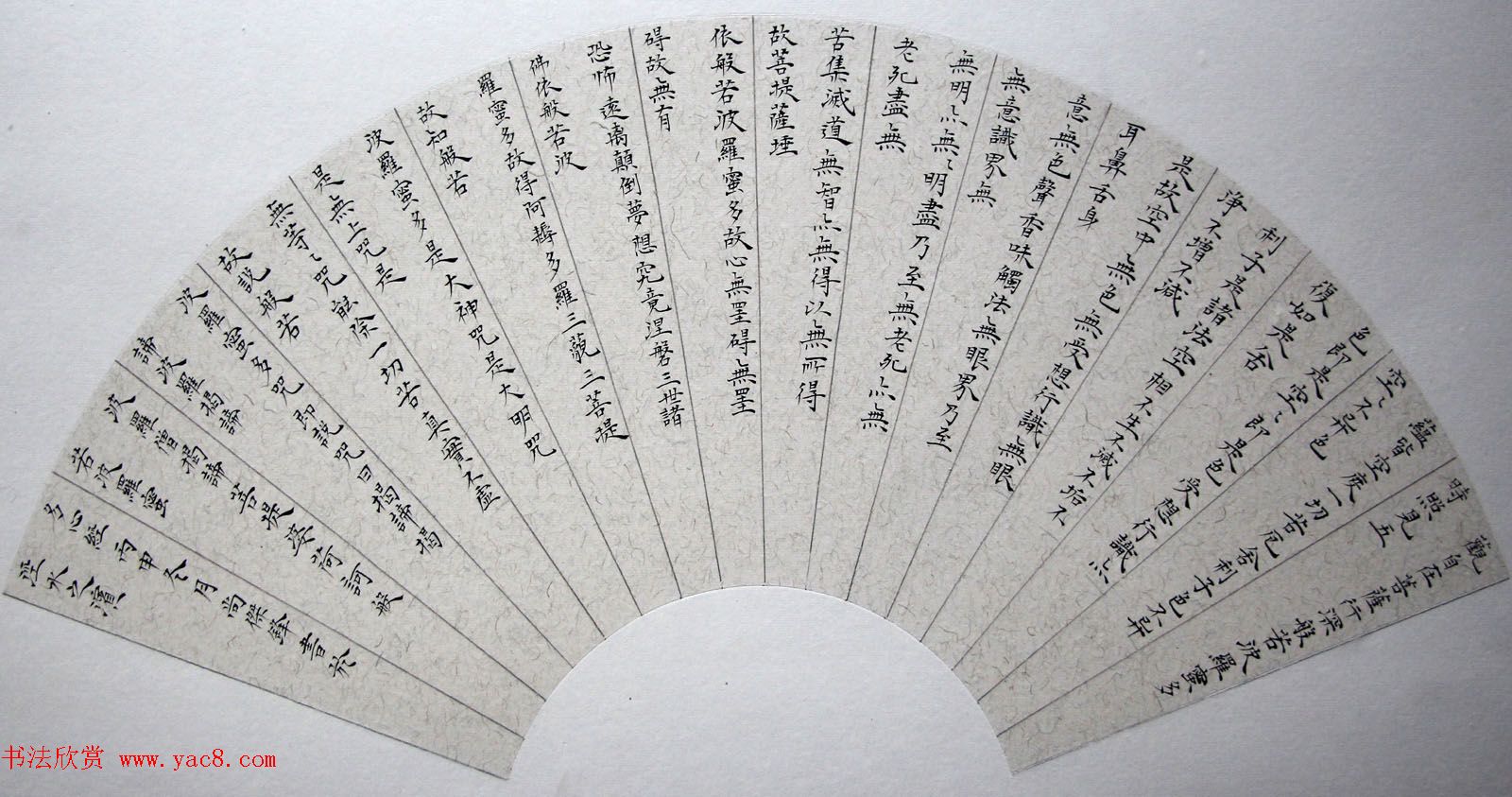 尚杰锋小楷心经扇面作品