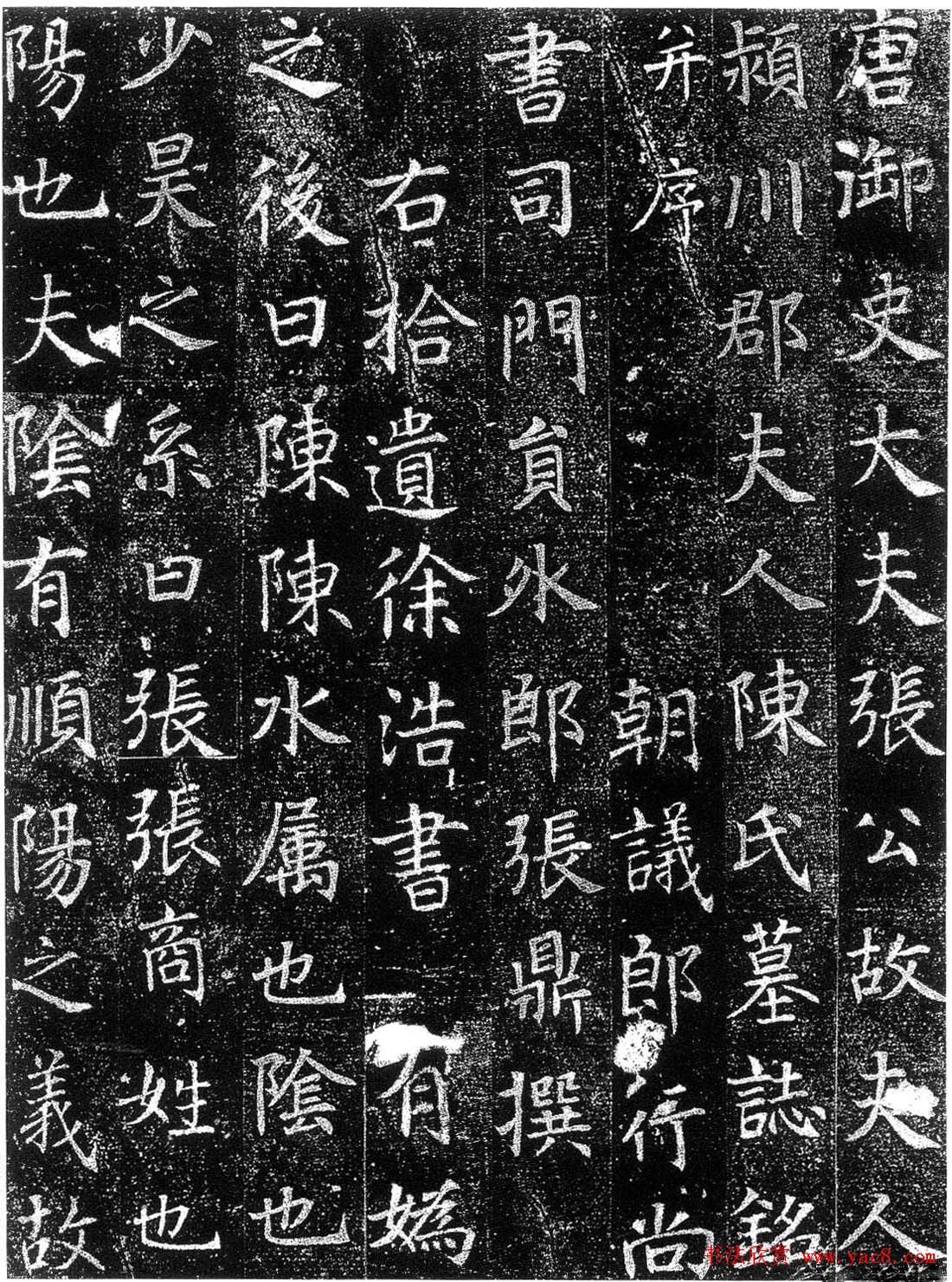 徐浩楷书欣赏《陈尚仙墓志》