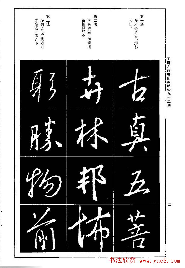 王羲之行书间架结构九十二法.pdf字帖下载