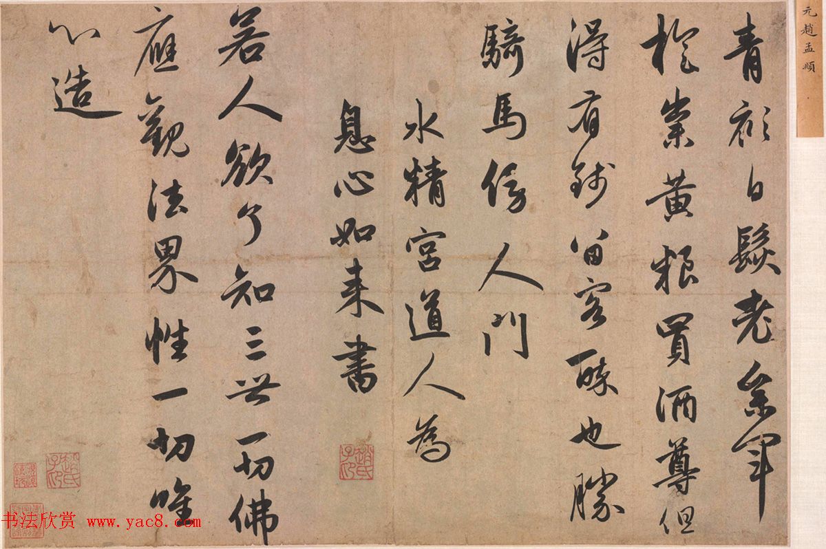 赵孟頫行书赏析《水精宫道人为息心如来书》