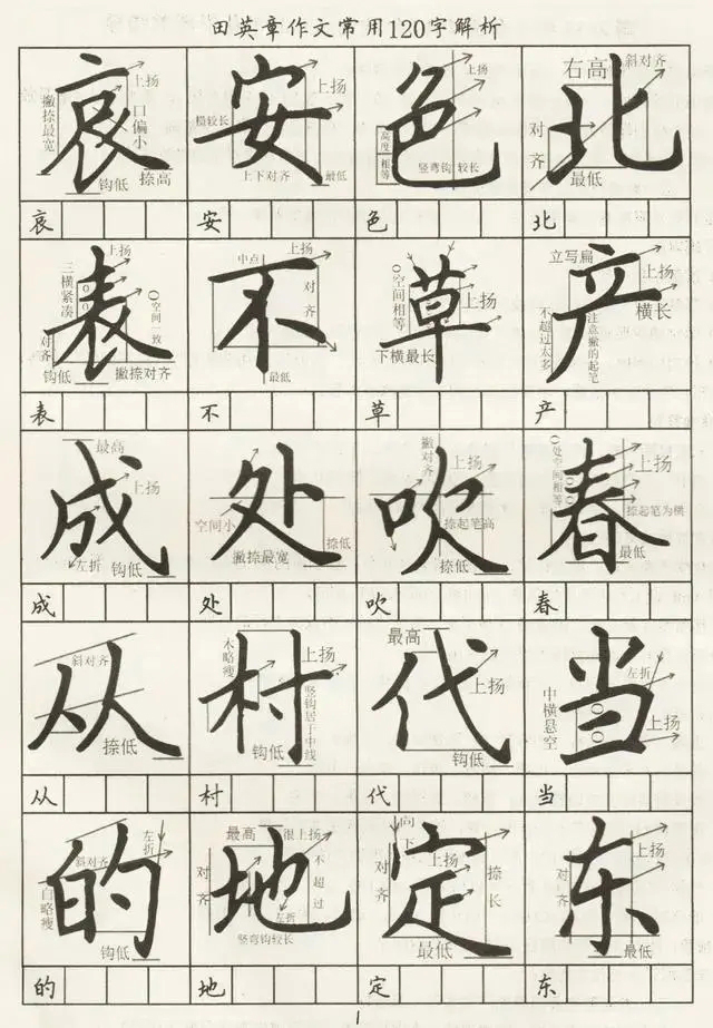 田英章作文常用120字解析