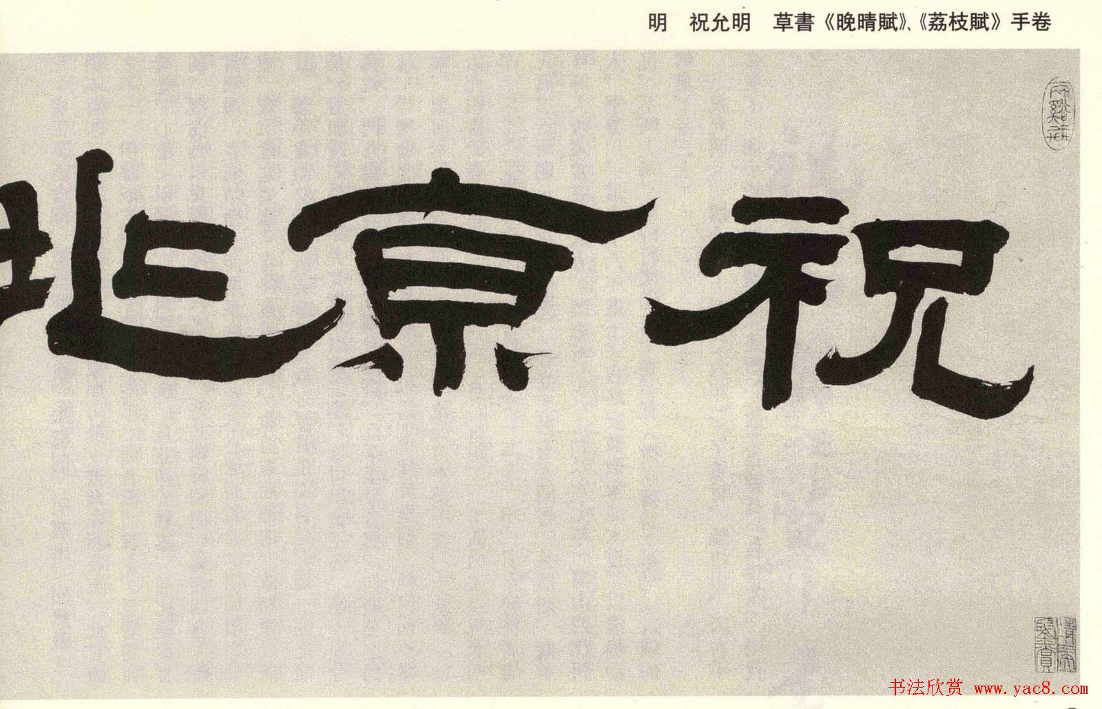 祝允明草书欣赏《晚晴赋+荔枝赋》卷