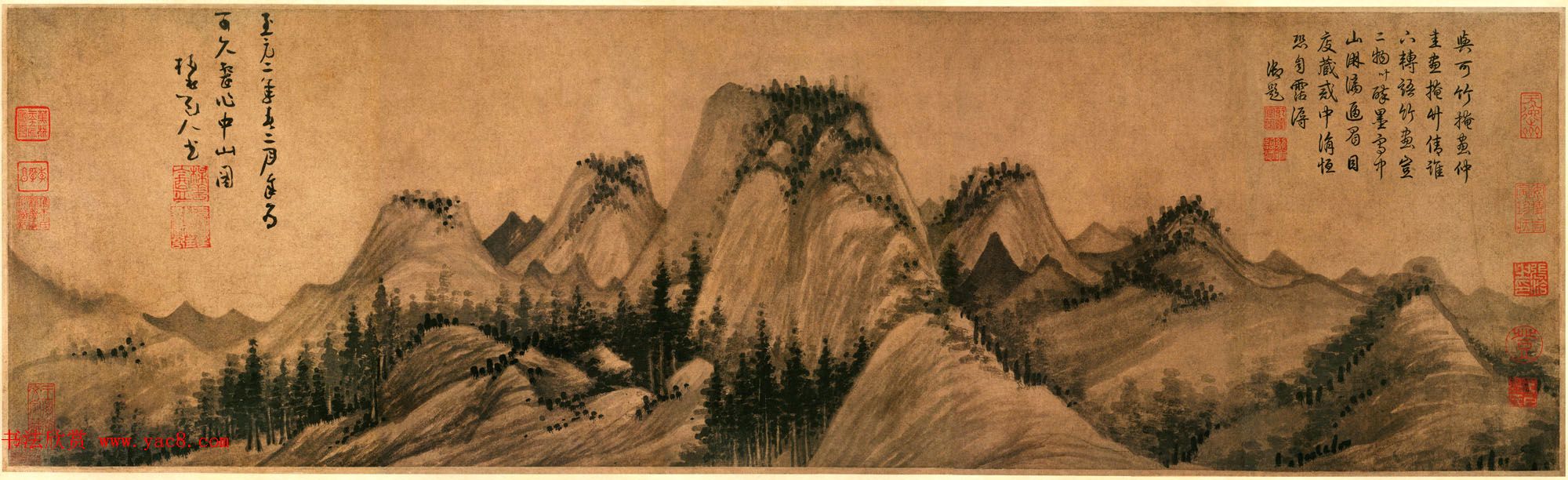 元代书画家吴镇57岁绘中山图卷