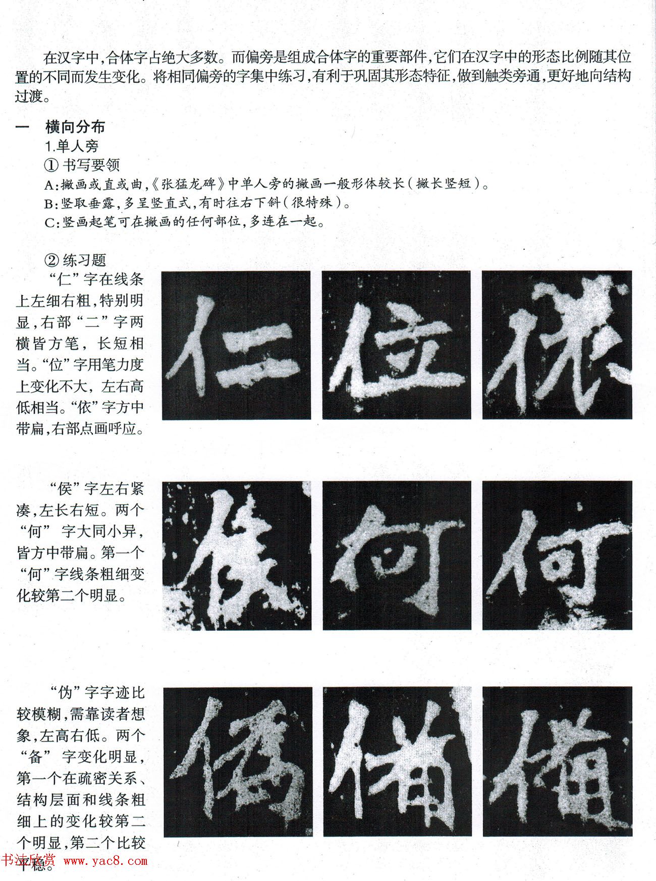 书法教程《张猛龙碑技法--偏旁部首》