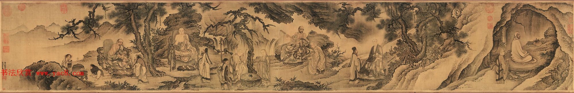 戴进工笔人物画赏析《达摩六代祖师图》 戴进工笔人物画赏析《达摩六代祖师图》