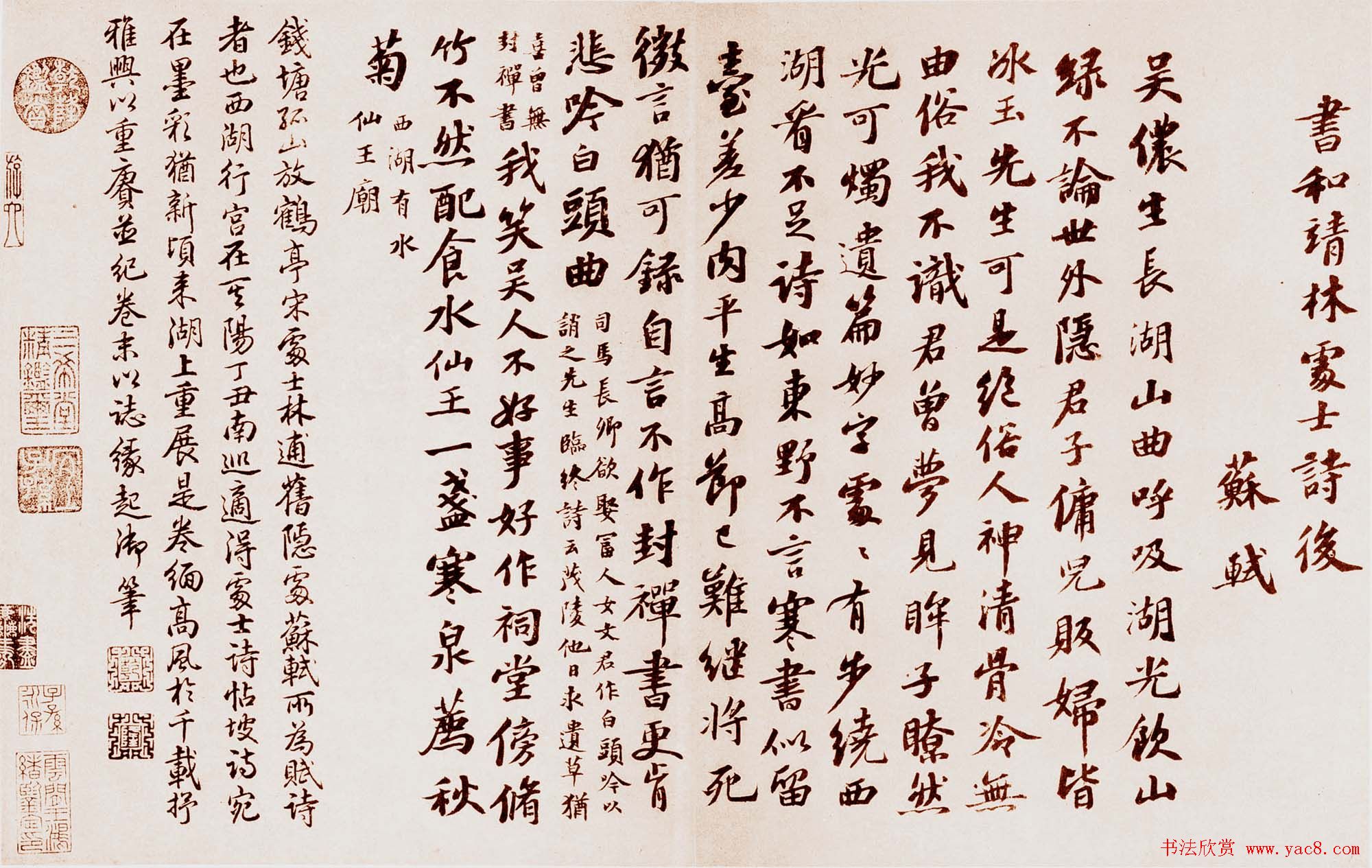 苏轼书法墨迹欣赏《书林逋诗后》