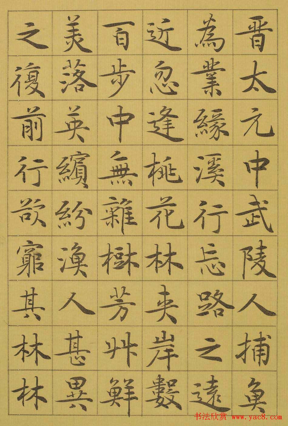 管峻书法册页欣赏《桃花源记》