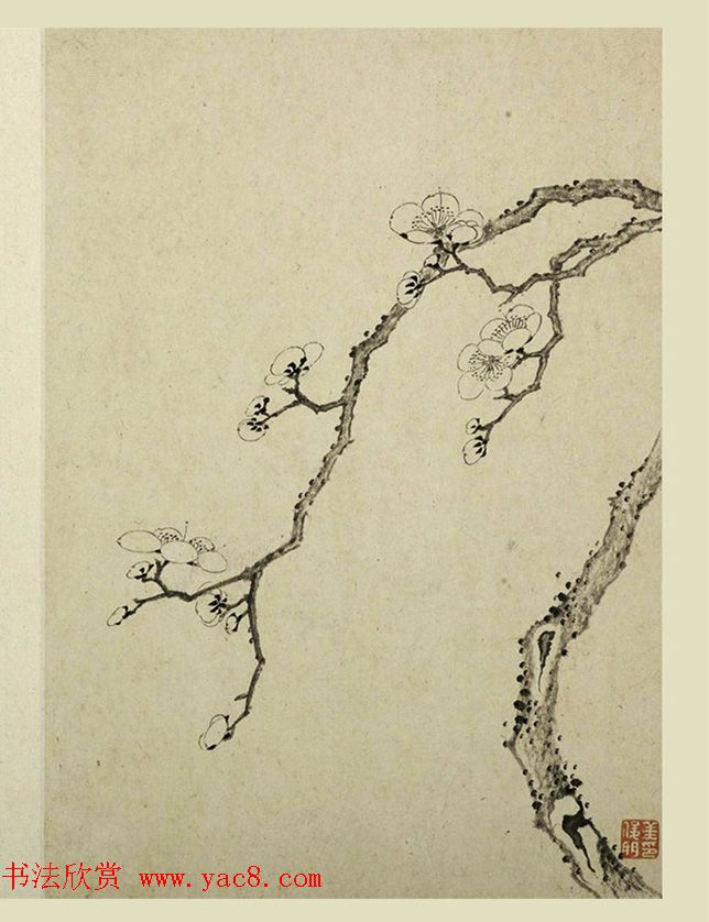 清代金俊明书画欣赏《梅花图册》