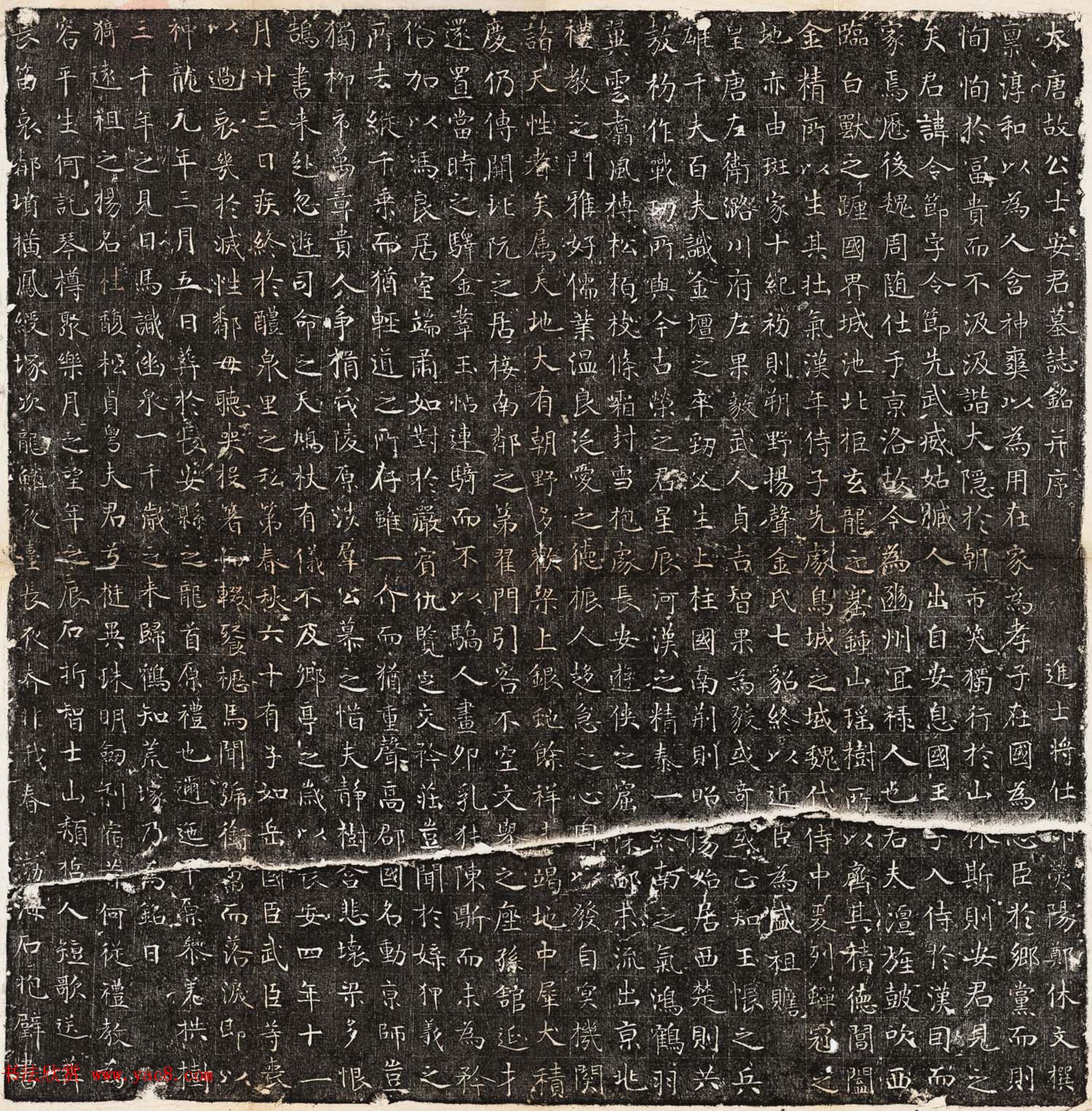 唐代正书石刻欣赏《安令节墓志》