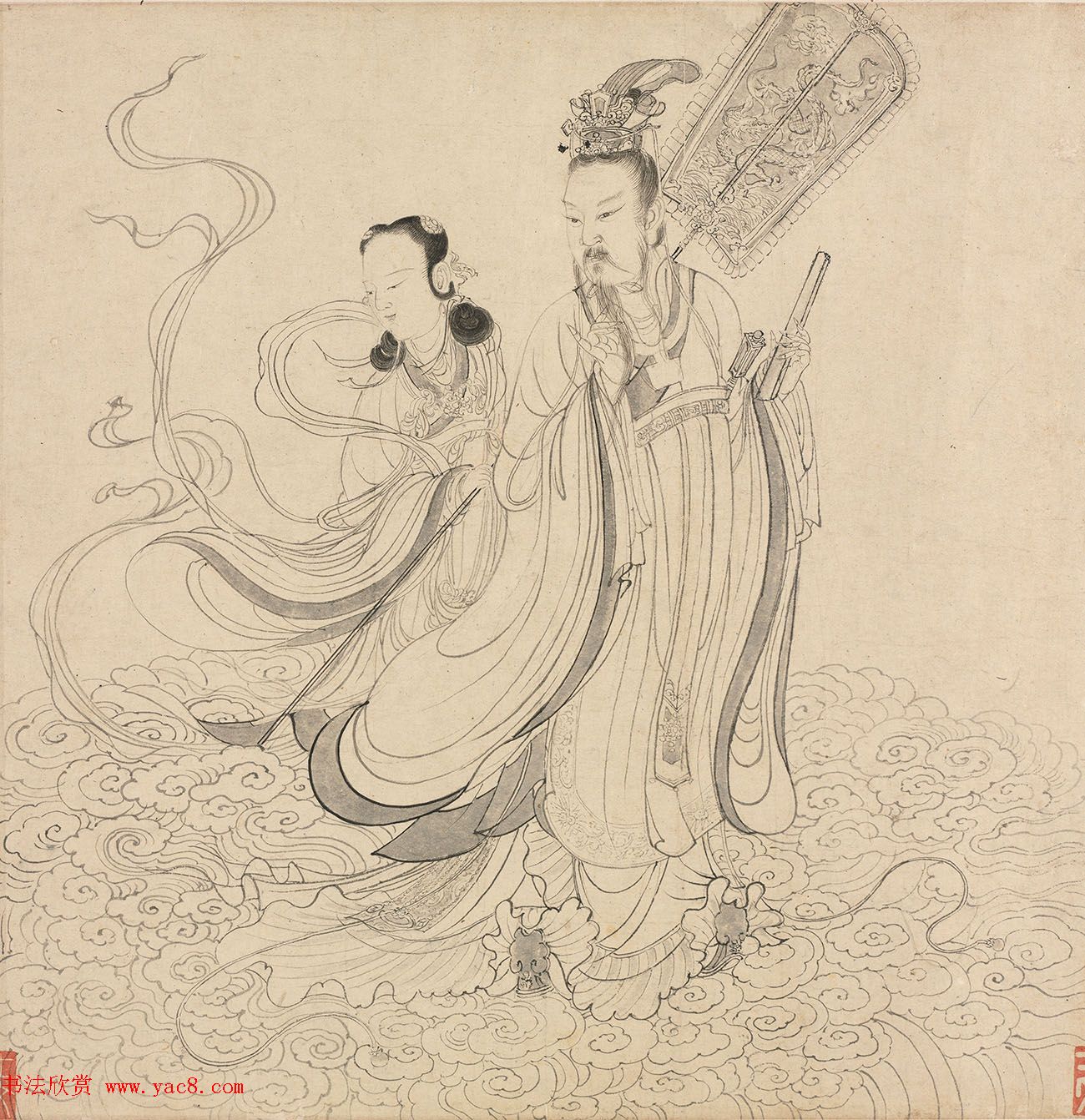 元代褚奂隶书题词《九歌图》