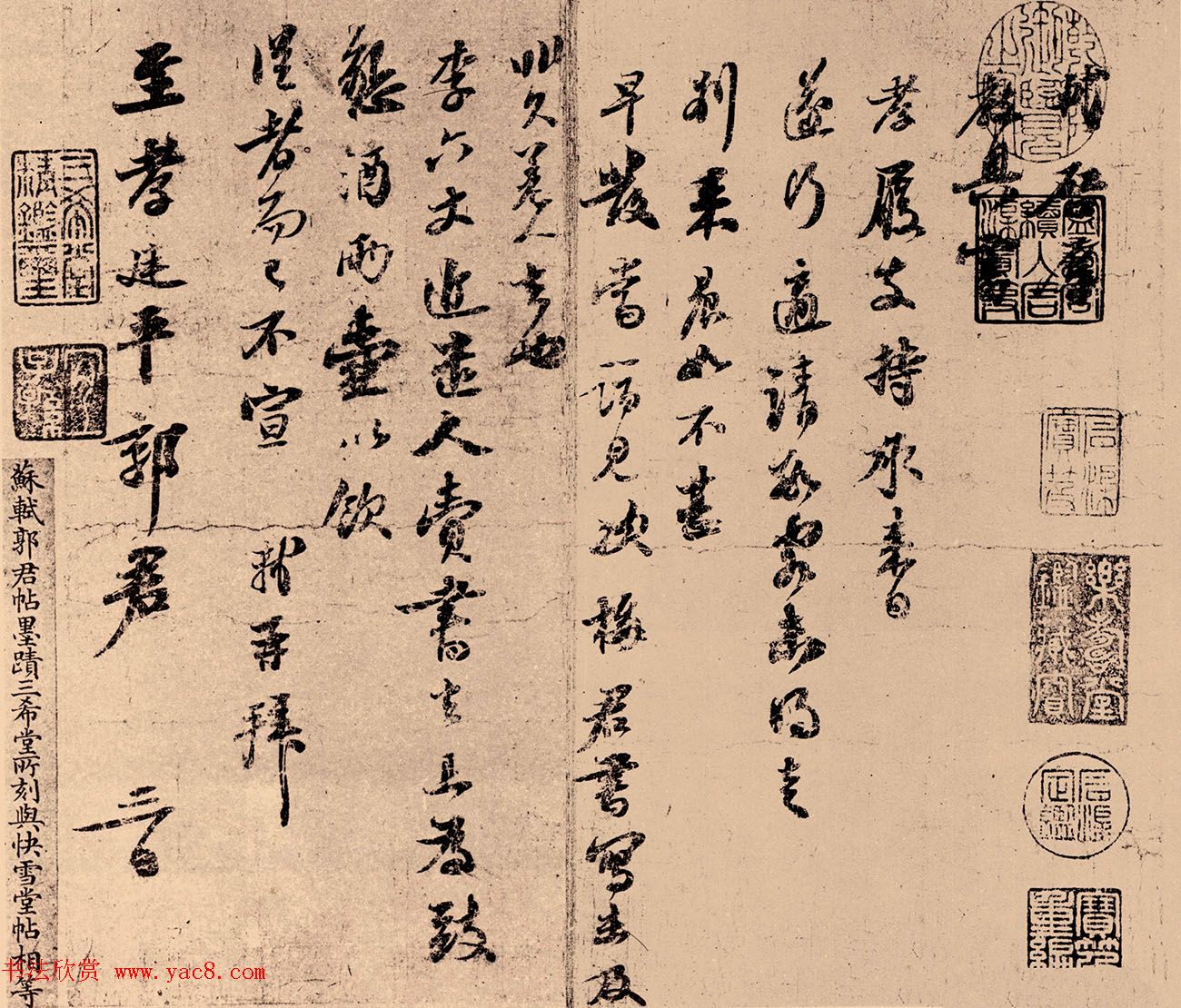 苏轼行书欣赏廷平郭君帖