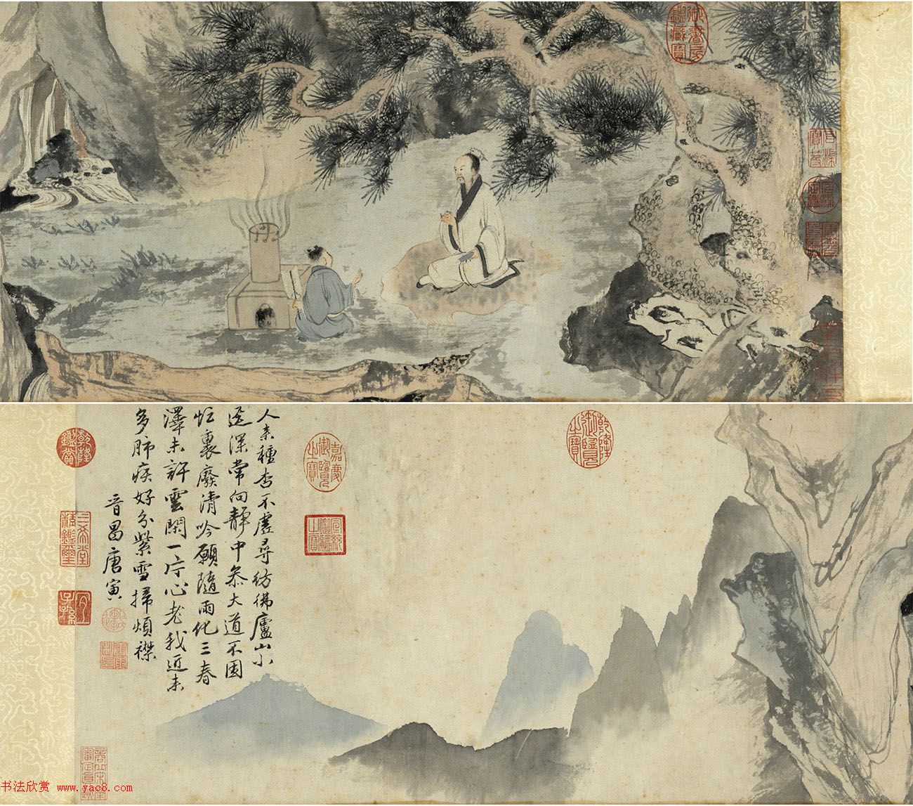 明代唐寅书画欣赏《烧药图》