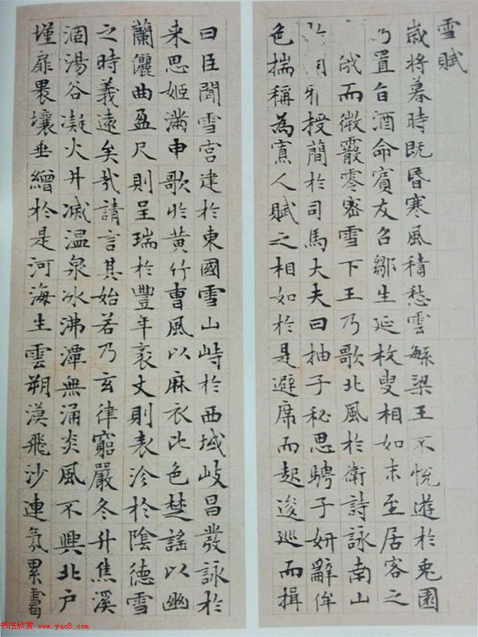 文徵明81岁小楷《雪赋》+《月赋》