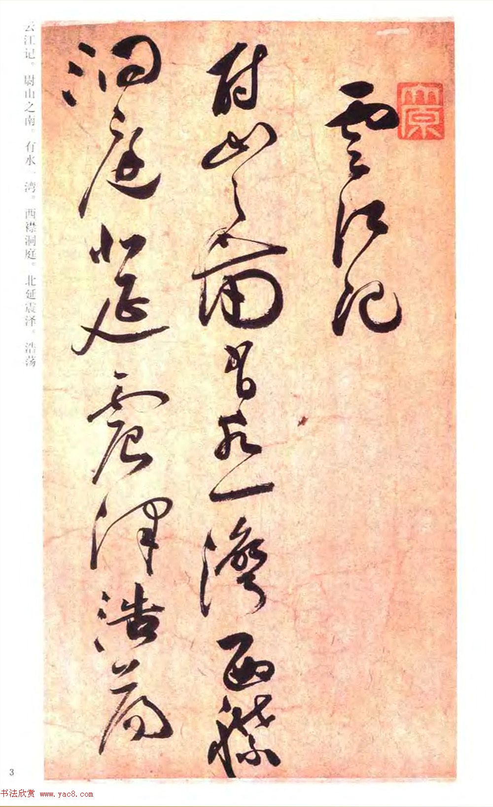 祝允明草书书法赏析《云江记》