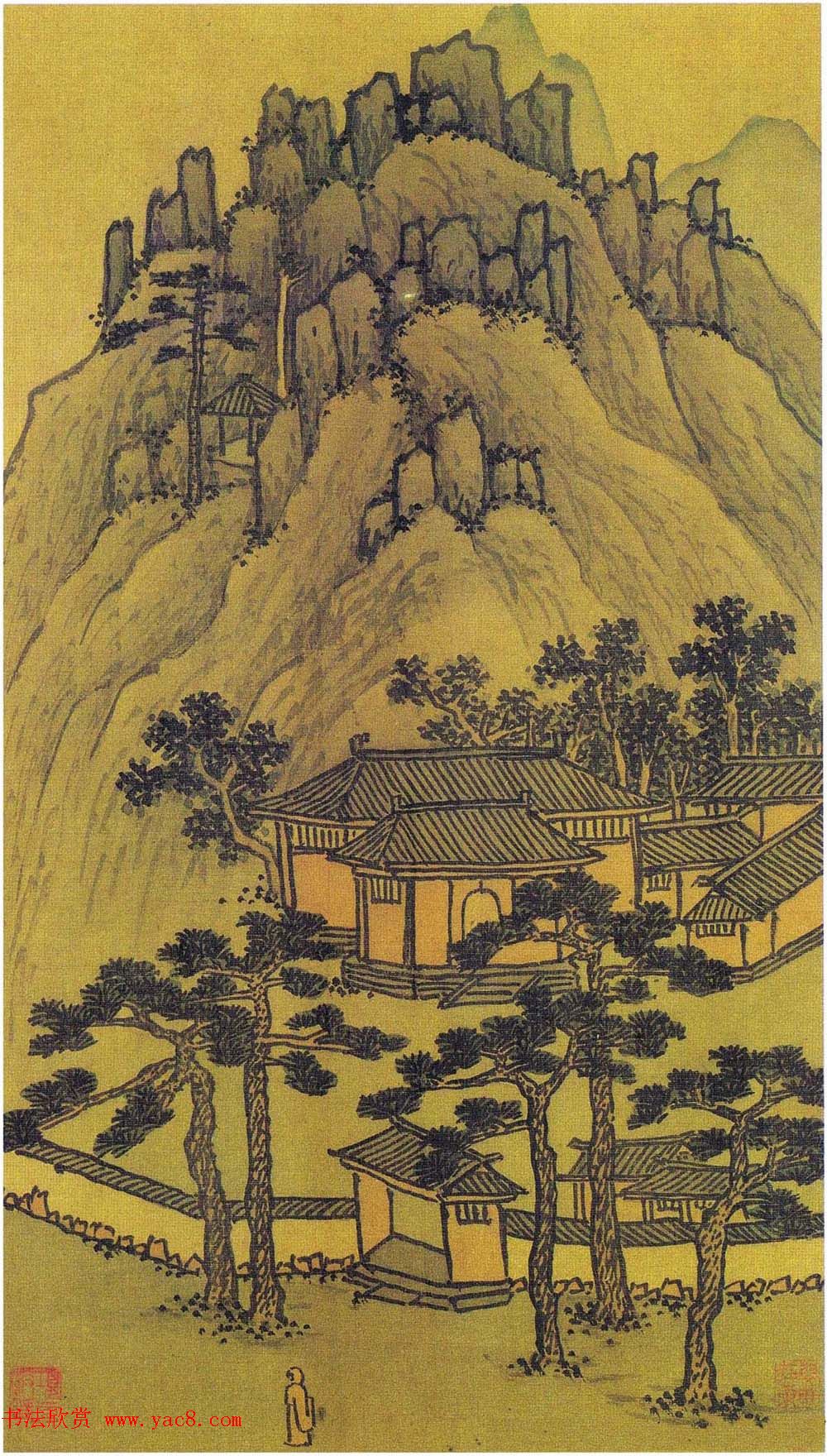 吴门画派班首沈周书法字画欣赏《雨江名胜图册》