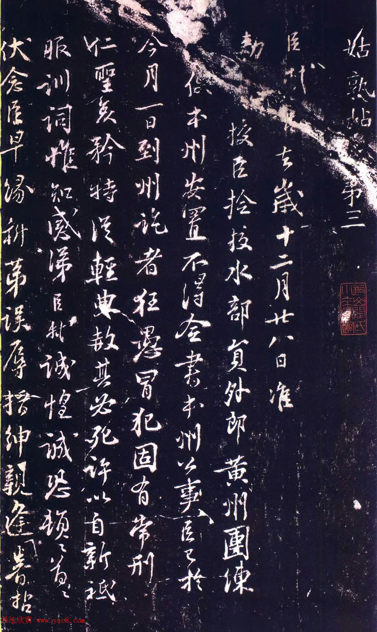 苏轼行书欣赏《到黄州谢表》