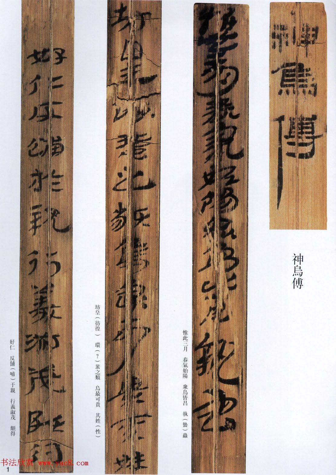 西汉草隶书法竹简《神乌傅》高清本