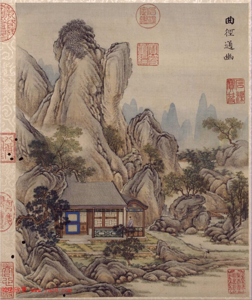 书画合璧：梁诗正书法题《唐岱小园闲咏图册》