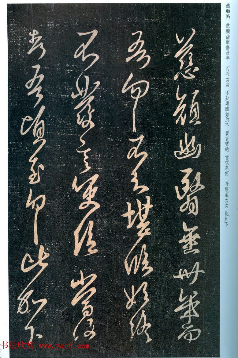 王羲之行草书法欣赏《慈颜幽翳帖》