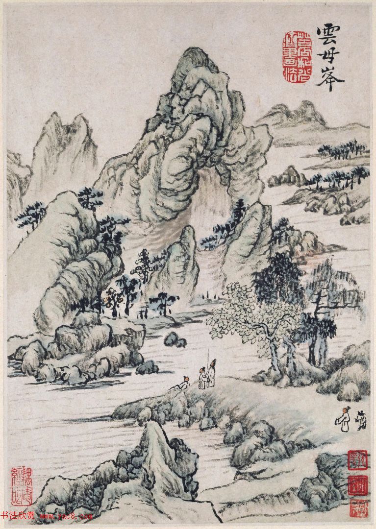 清代石涛字画欣赏《罗浮山书画册》