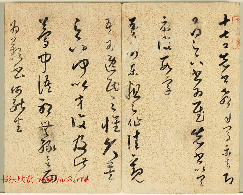 明朝朱大有草书册页欣赏《临王右军十七帖册》