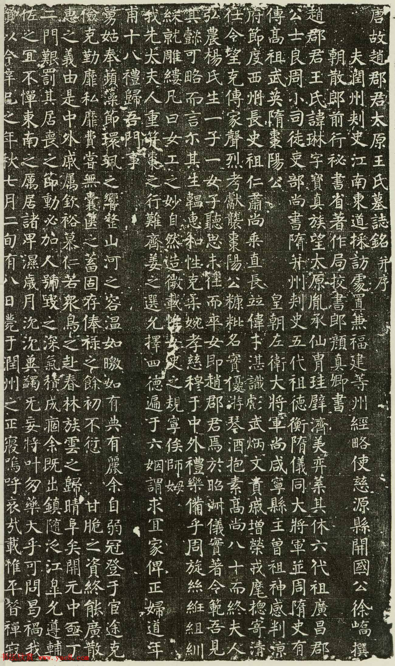 颜真卿楷书欣赏《唐王琳墓志》