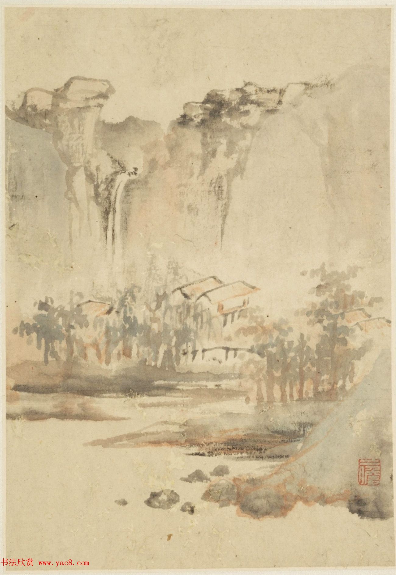 明末清初查士标书画合壁册