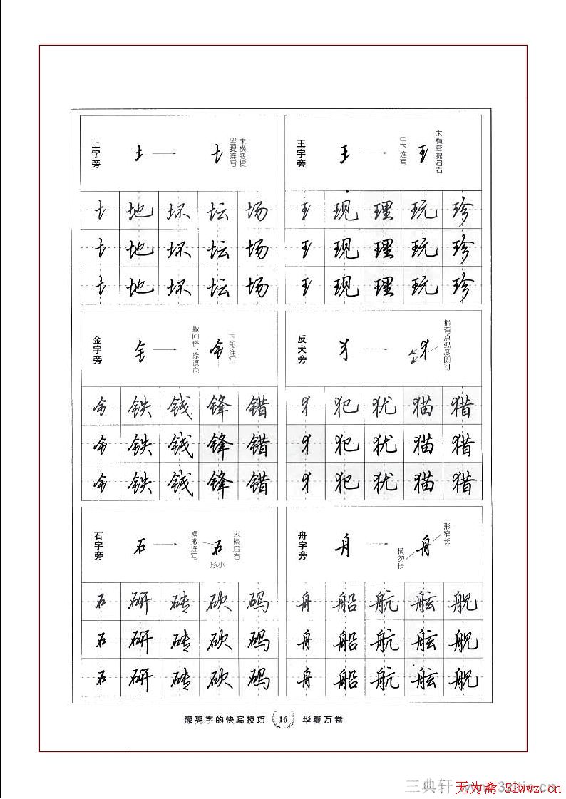 田英章行书漂亮字的快写技巧