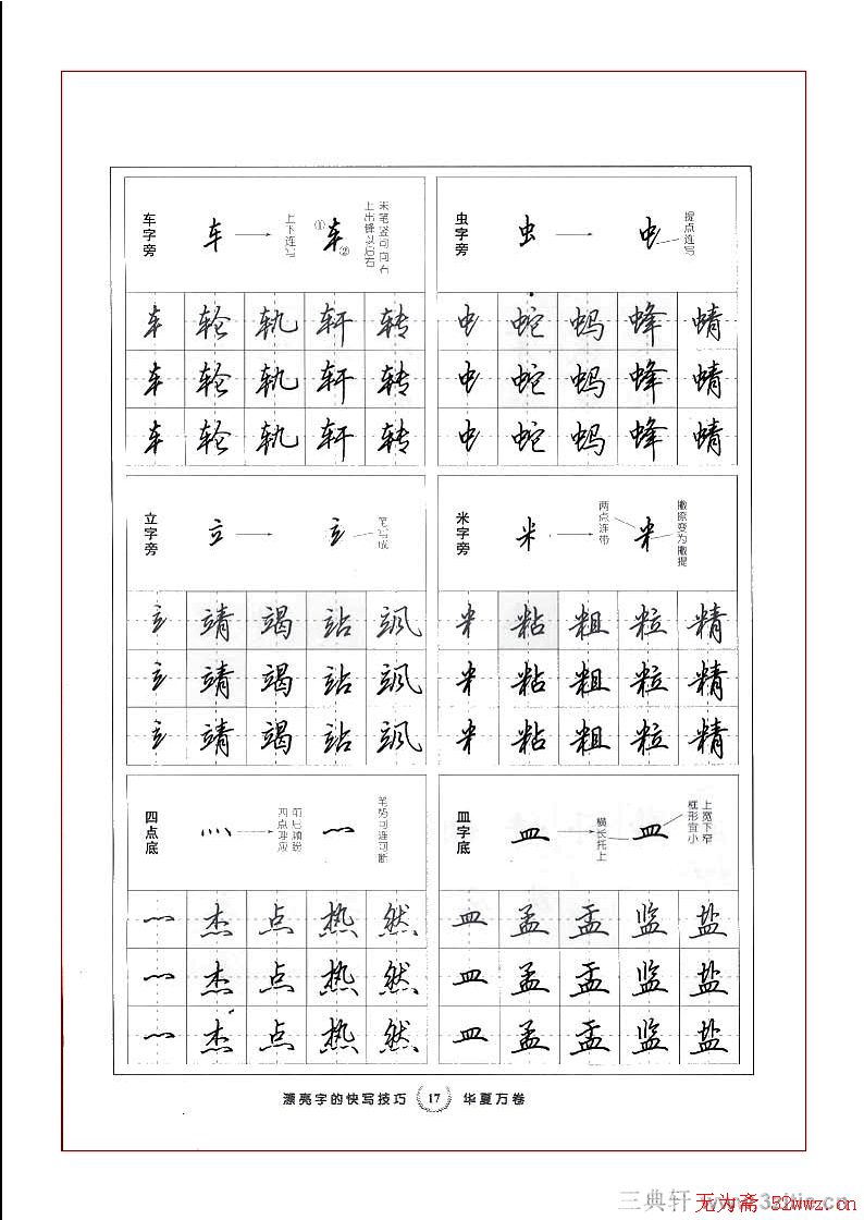 田英章行书漂亮字的快写技巧