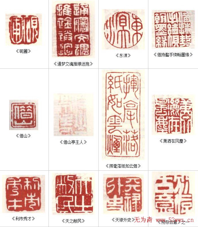 高凤翰常用印鉴欣赏