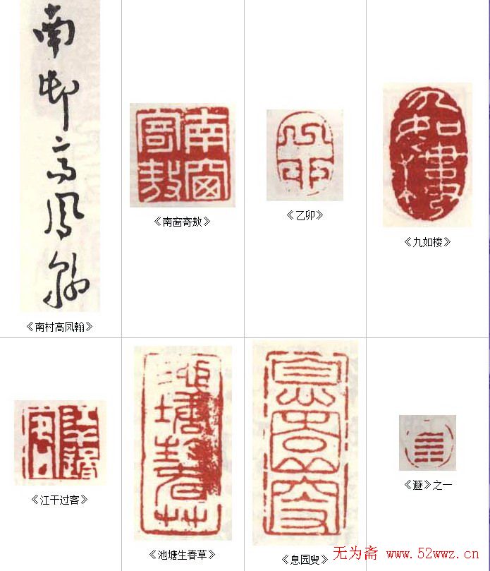 高凤翰常用印鉴欣赏