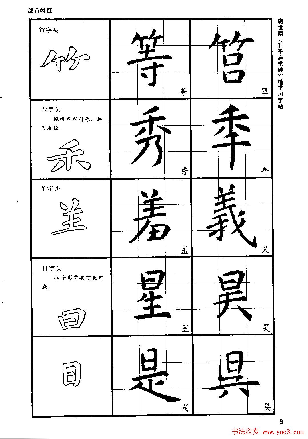 虞世南《孔子庙堂碑》楷书习字帖