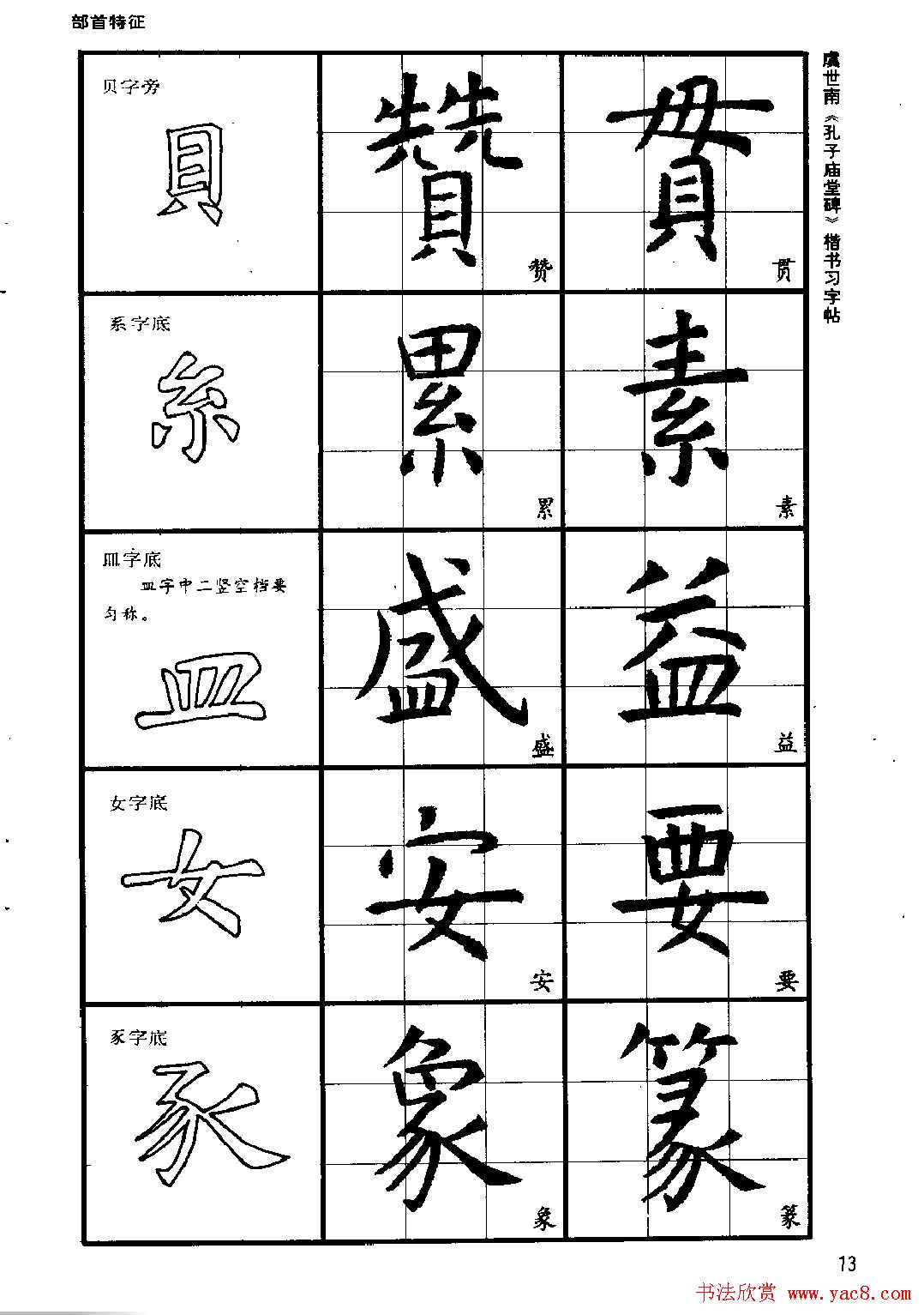 虞世南《孔子庙堂碑》楷书习字帖