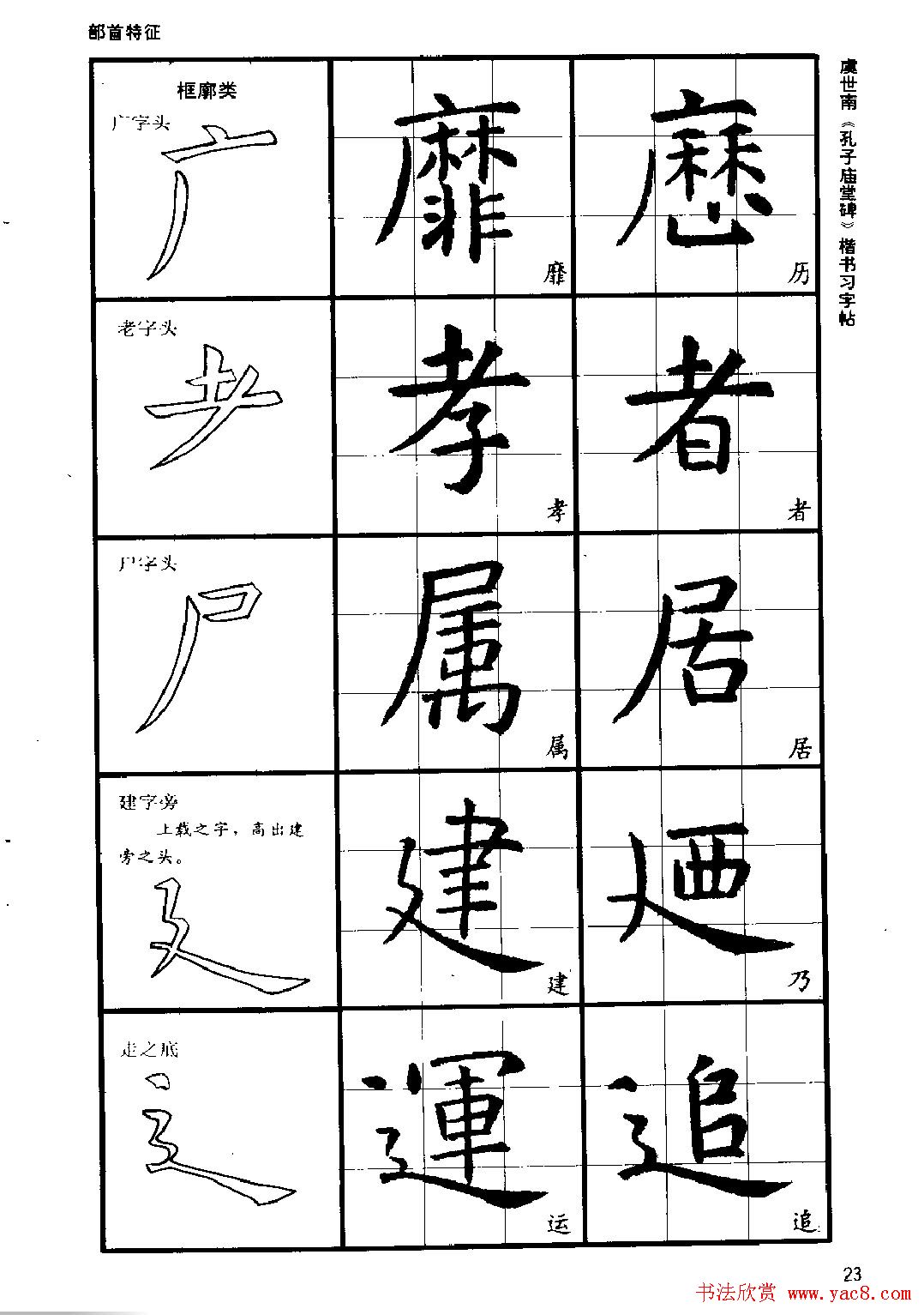 虞世南《孔子庙堂碑》楷书习字帖