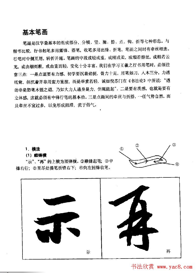 《王羲之行书入门》书法字帖用笔篇