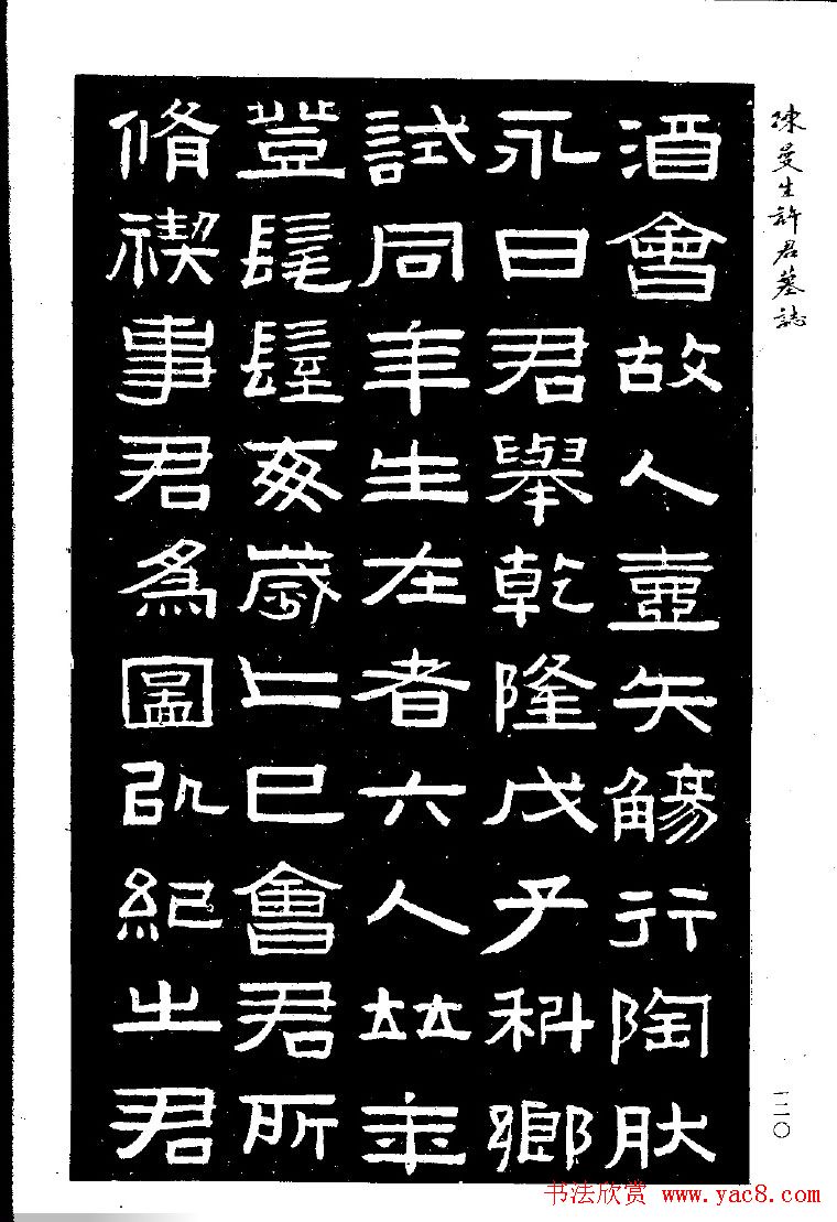 篆隶书法《陈曼生许君墓志铭》