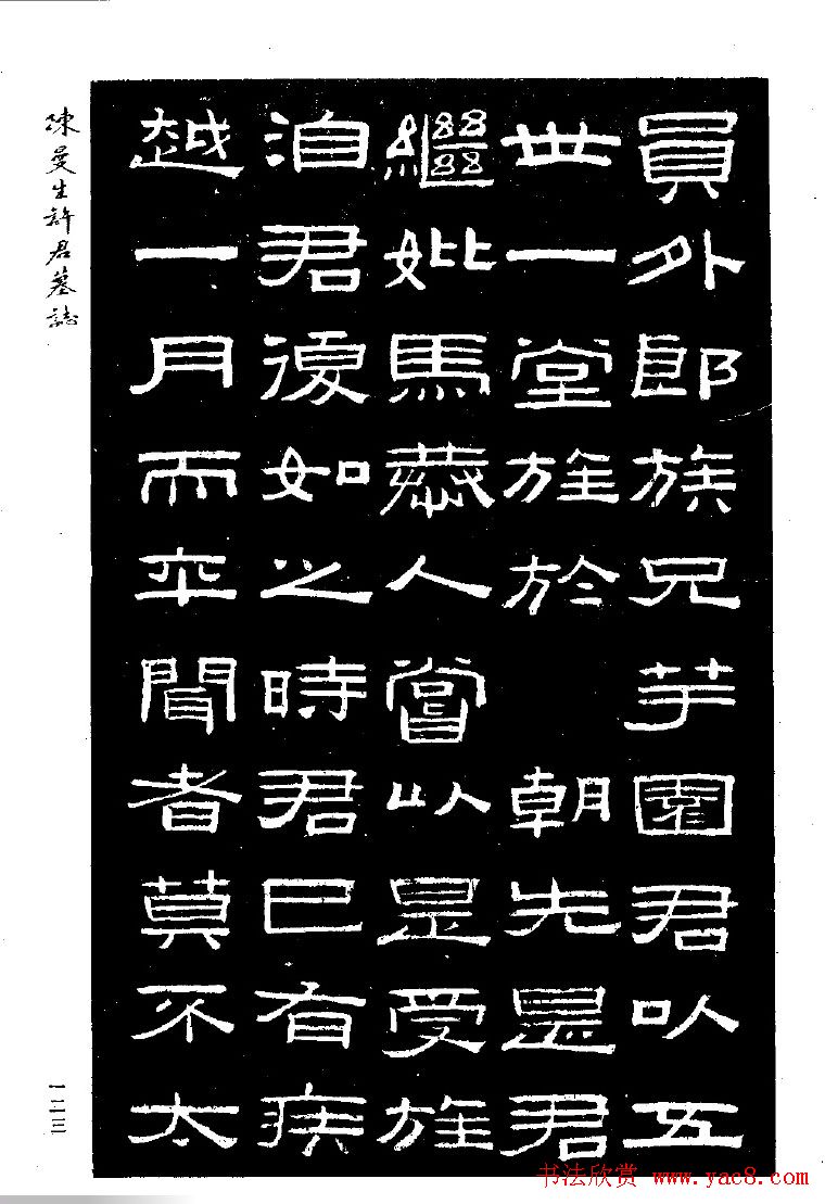 篆隶书法《陈曼生许君墓志铭》