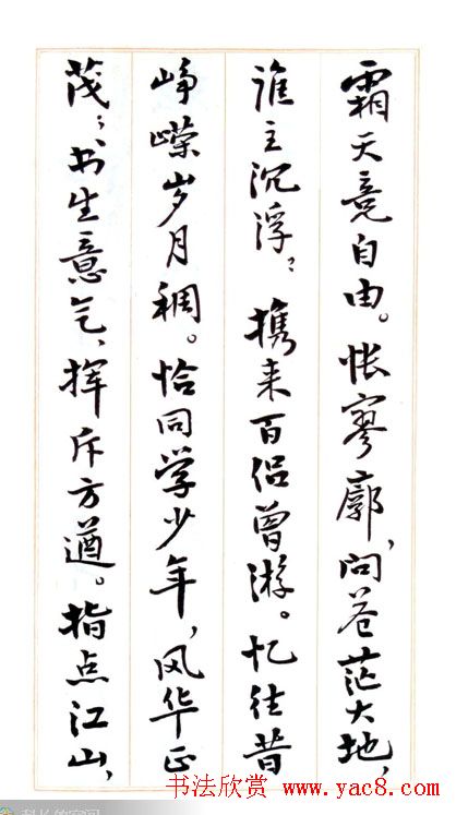 费新我毛笔行书字帖图片34P