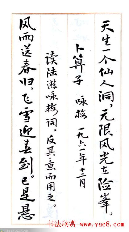 费新我毛笔行书字帖图片34P