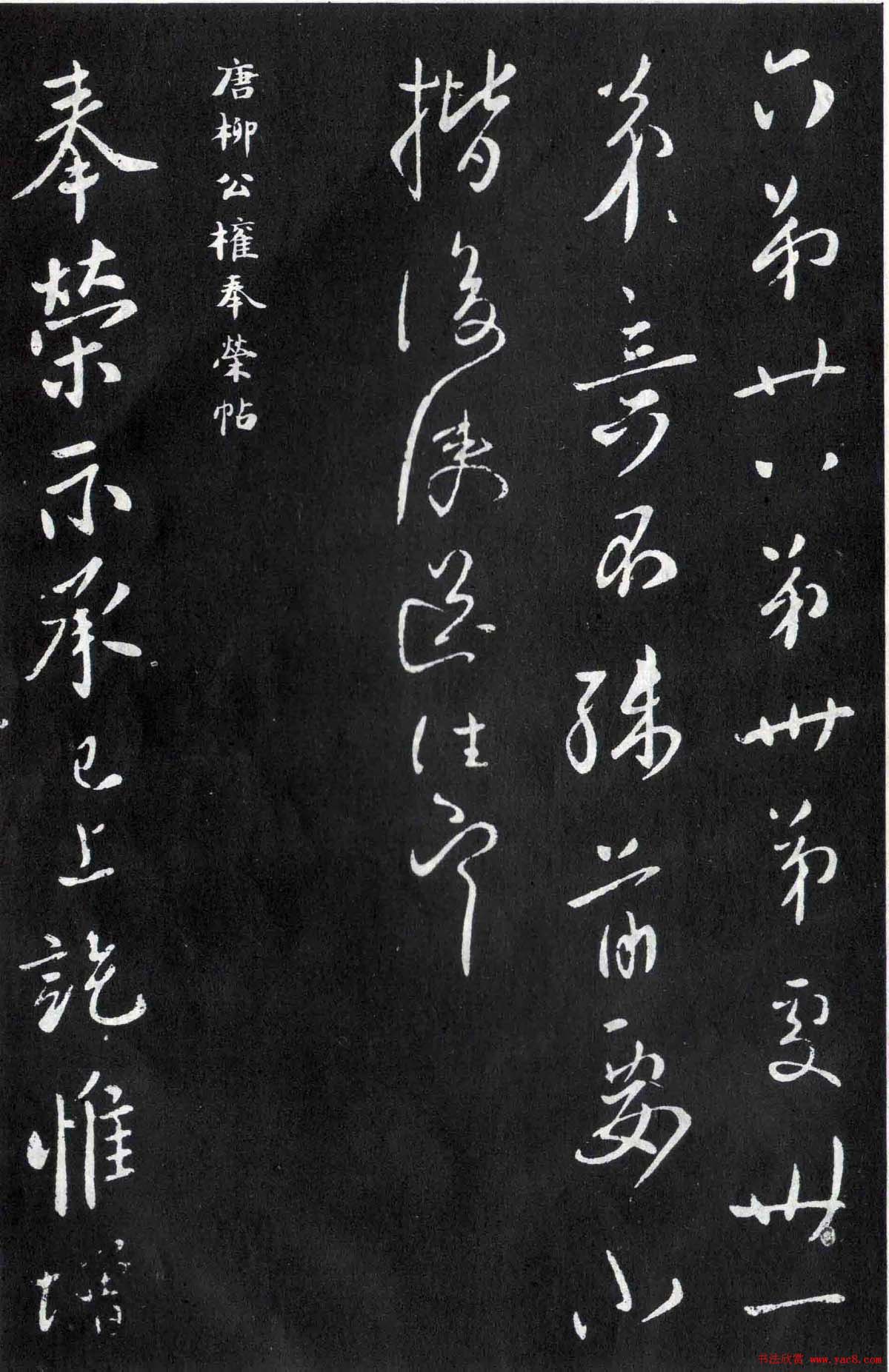 柳公权行书欣赏《伏审帖》和《奉荣帖》