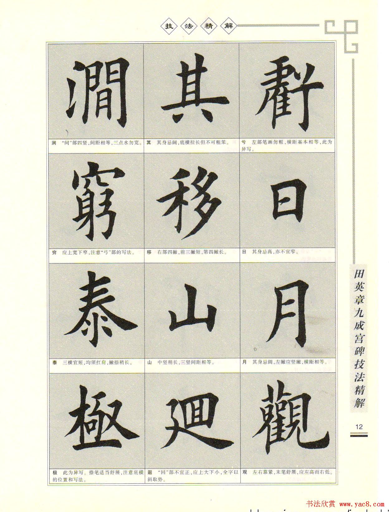 《田英章九成宫碑技法精解》字帖下载