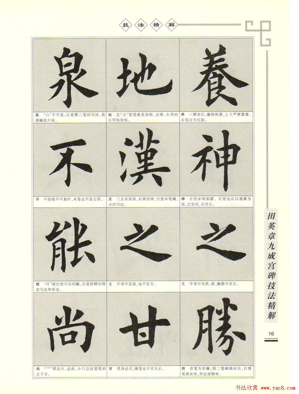 《田英章九成宫碑技法精解》字帖下载
