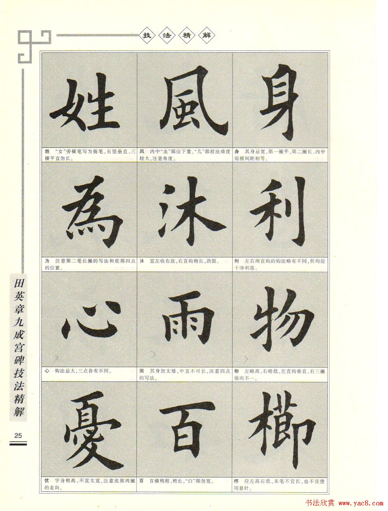 《田英章九成宫碑技法精解》字帖下载