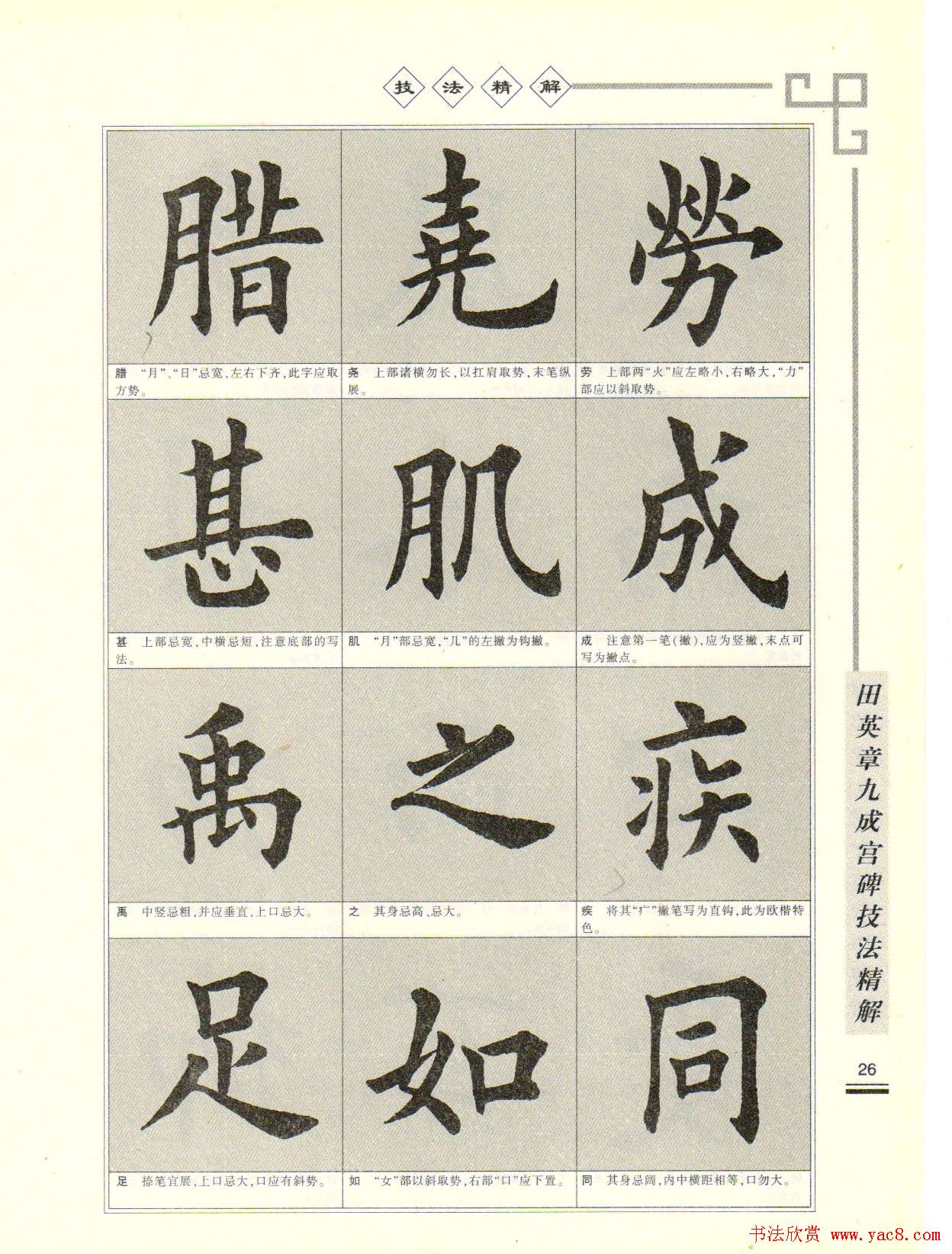 《田英章九成宫碑技法精解》字帖下载