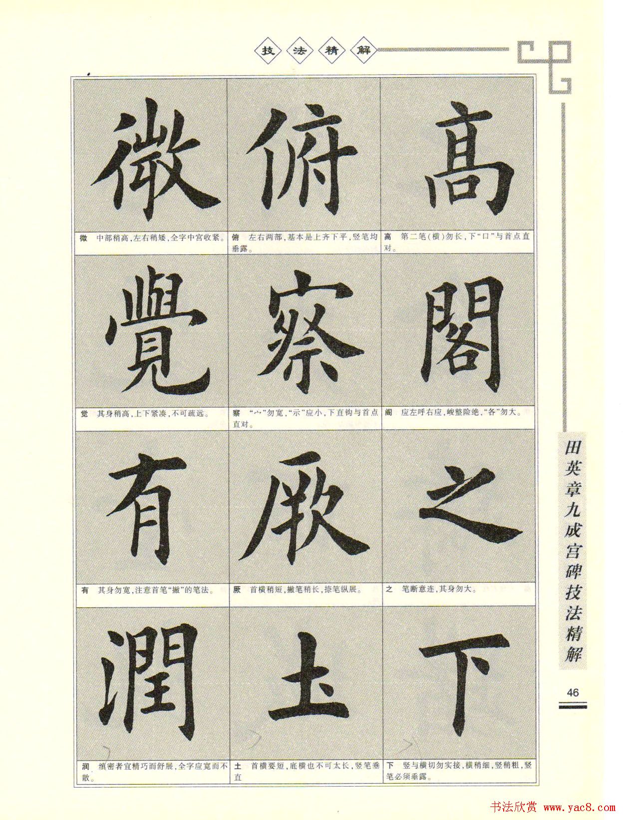 《田英章九成宫碑技法精解》字帖下载
