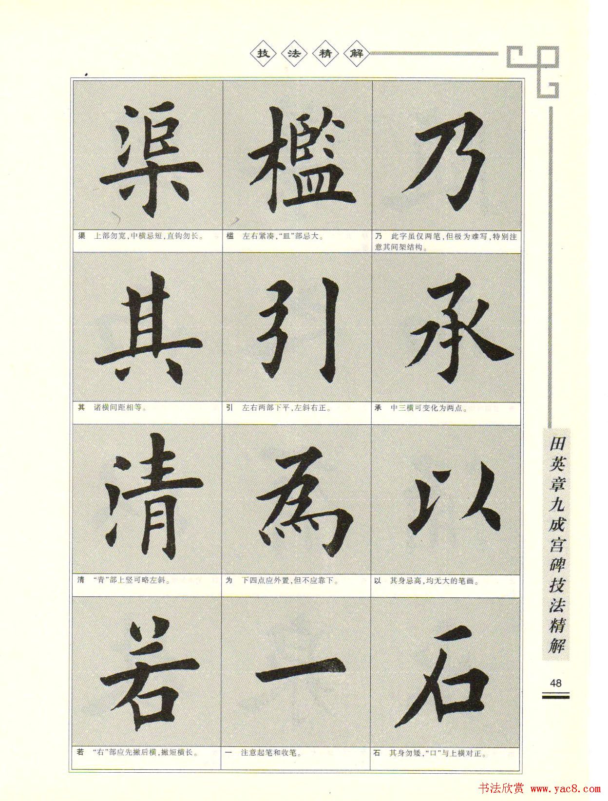 《田英章九成宫碑技法精解》字帖下载